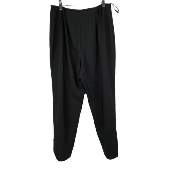 Eileen Fisher Trouser Pants Size Medium Flat Front Wool Gabardine Black Minimal - Picture 2 of 7